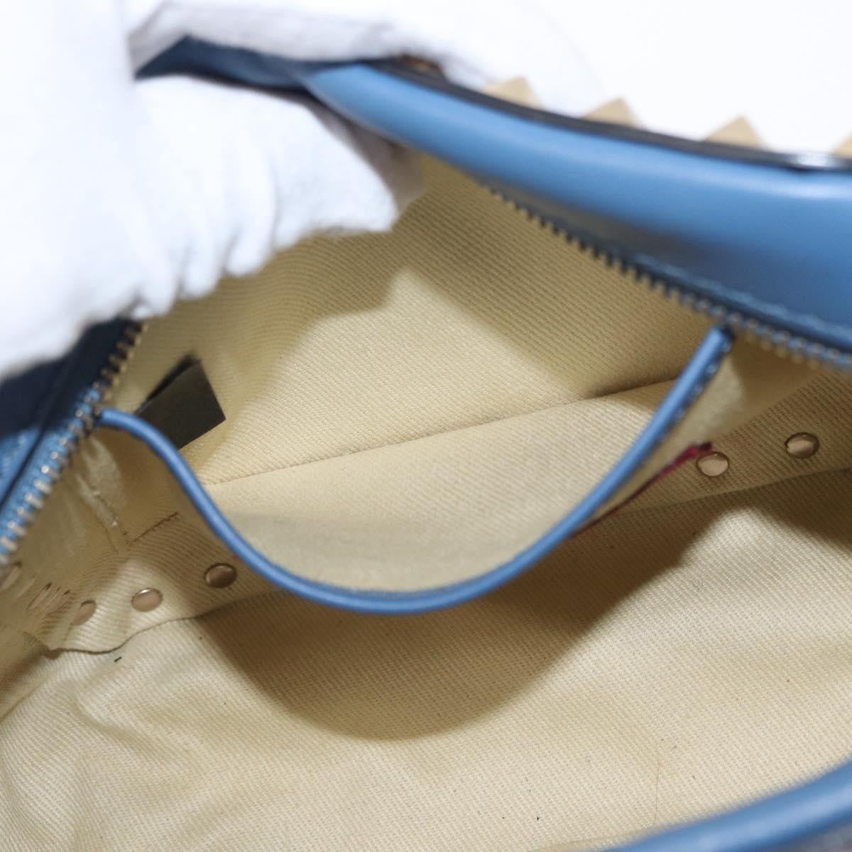 Valentino Garavani Rockstud Camera Leather Blue Leather Clutche & Pouche Bag (Pre-Owned)
