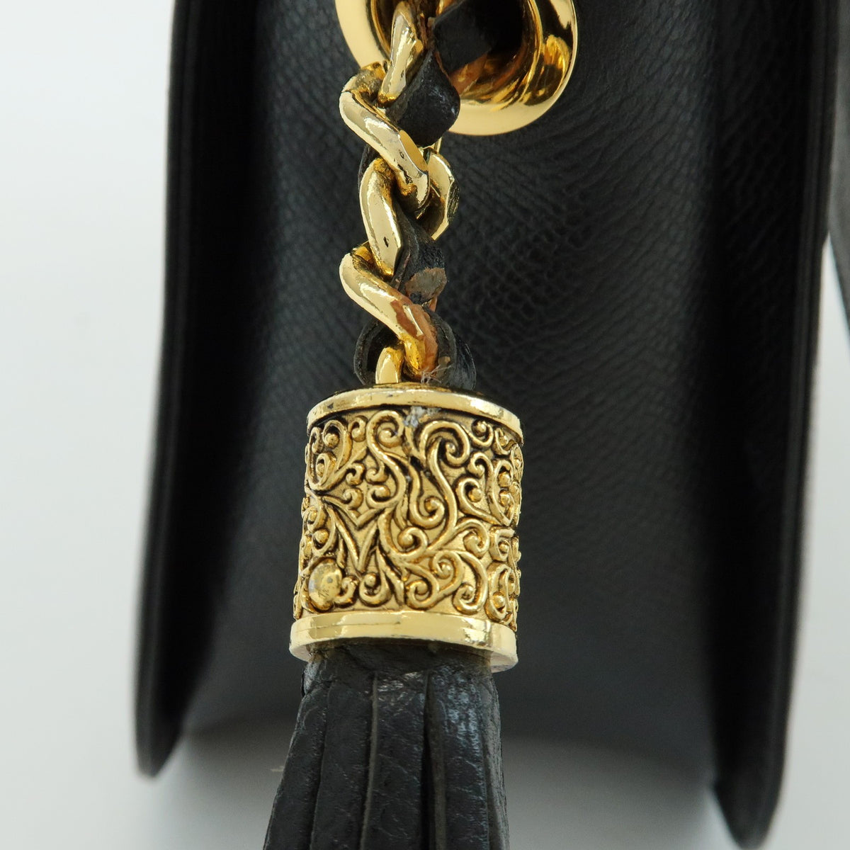 Valentino Garavani Vlogo Flap Leather Black Leather Shoulder Bag Bag (Pre-Owned)