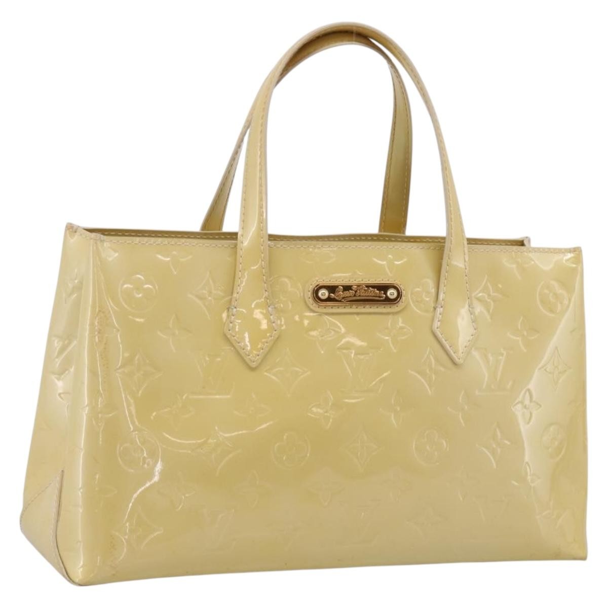 Louis Vuitton Wilshire Monogram Vernis Yellow Patent_Leather Handbag (Pre-Owned)