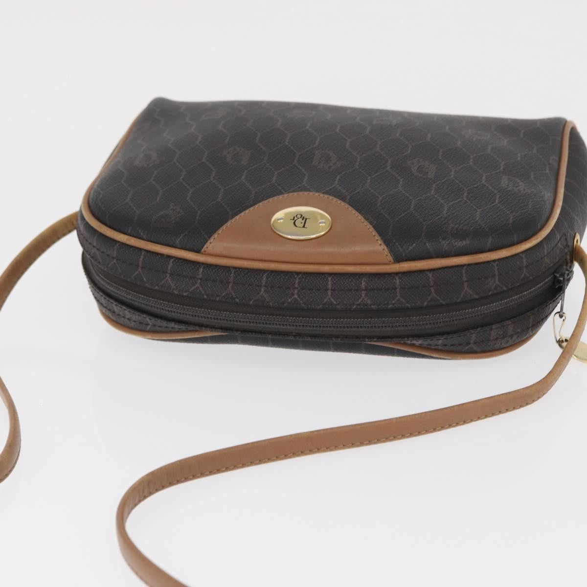 Christian Dior Vintage Honeycomb Canvas And Leather Black Canvas Shoulder Bag Bag (Pre-Owned)
