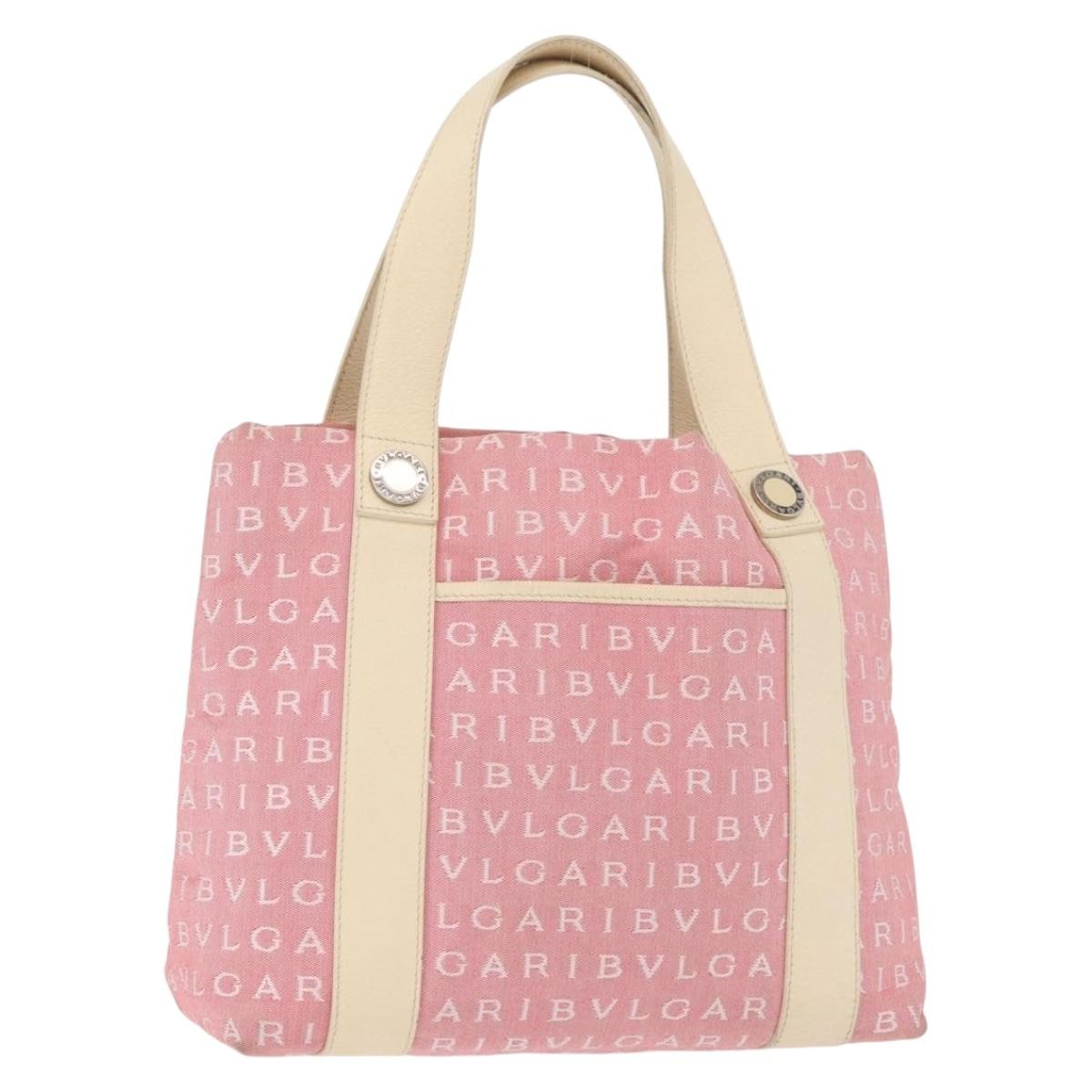 Bvlgari Logomania Canvas Pink Canvas Shoulder Bag Bag (Pre-Owned)