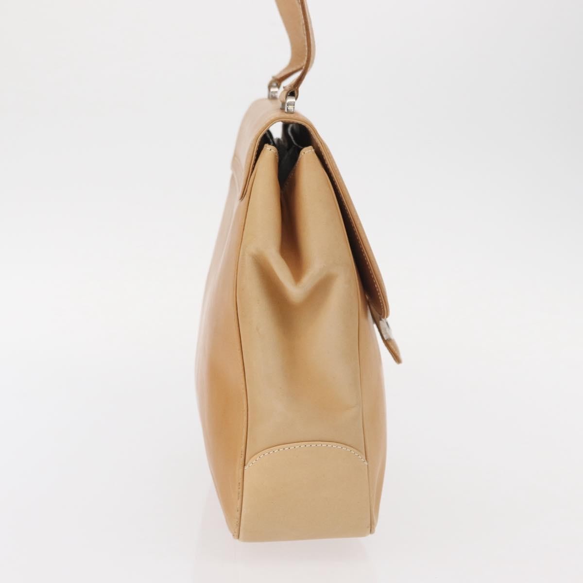 Salvatore Ferragamo Gancini Leather Beige Leather Shoulder Bag Bag (Pre-Owned)
