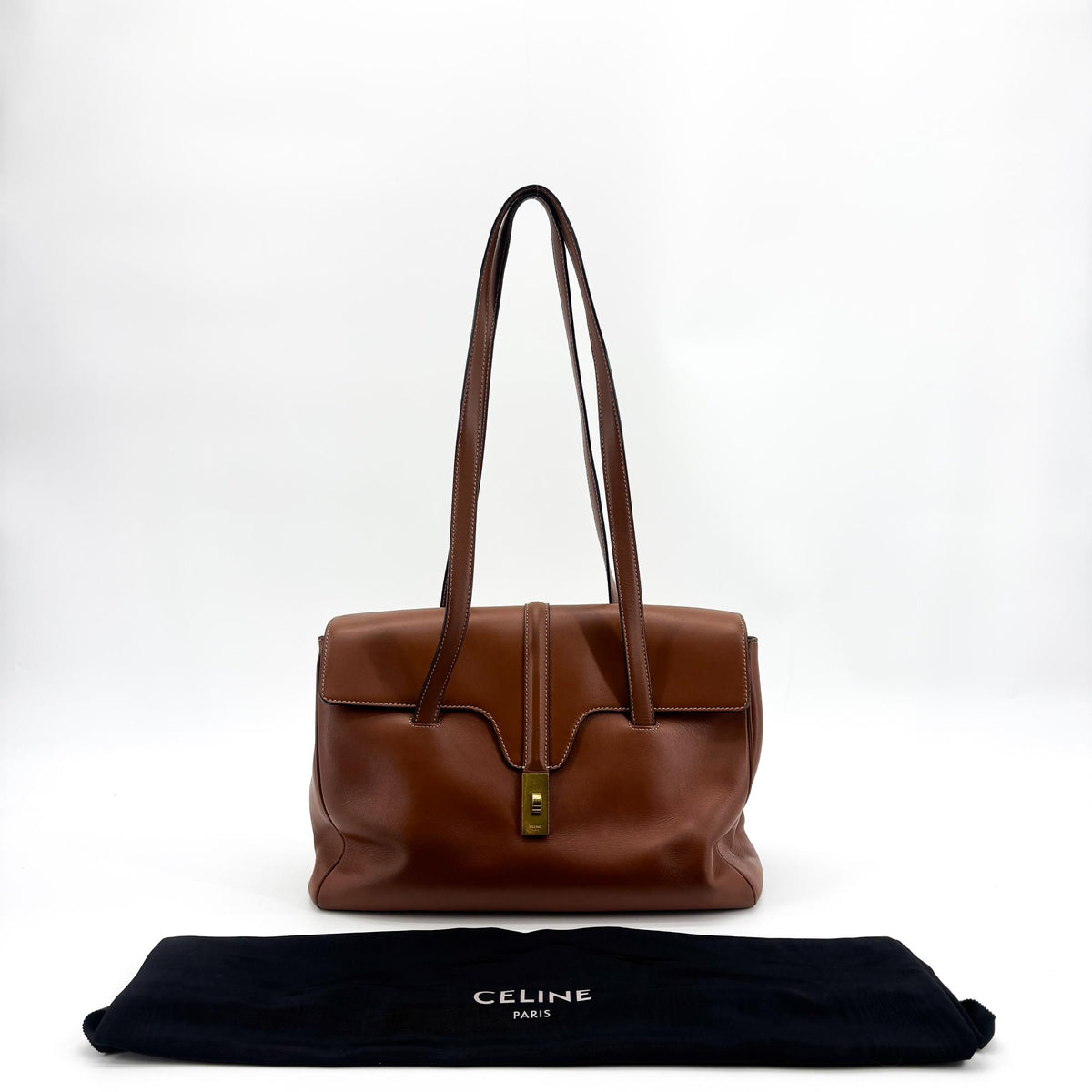 Celine Soft 16 Smooth Calfskin Brown Leather Handbag (Pre-Owned)