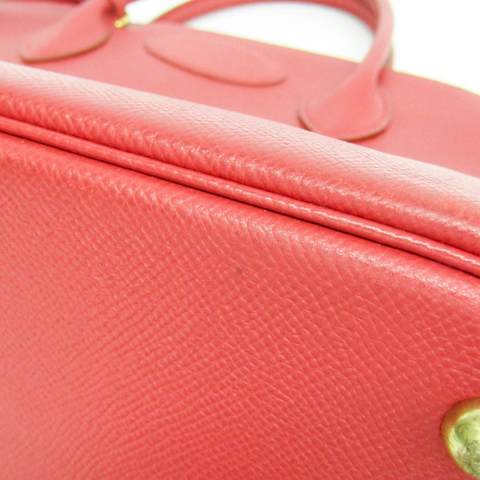 Hermes Bolide Courchevel Red Leather Handbag (Pre-Owned)