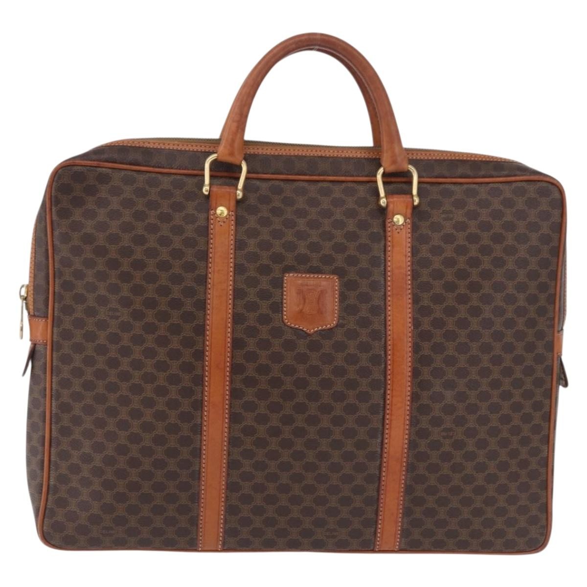 Celine Macadam Canvas And Leather Brown Canvas Briefcase Bag (Pre-Owned)