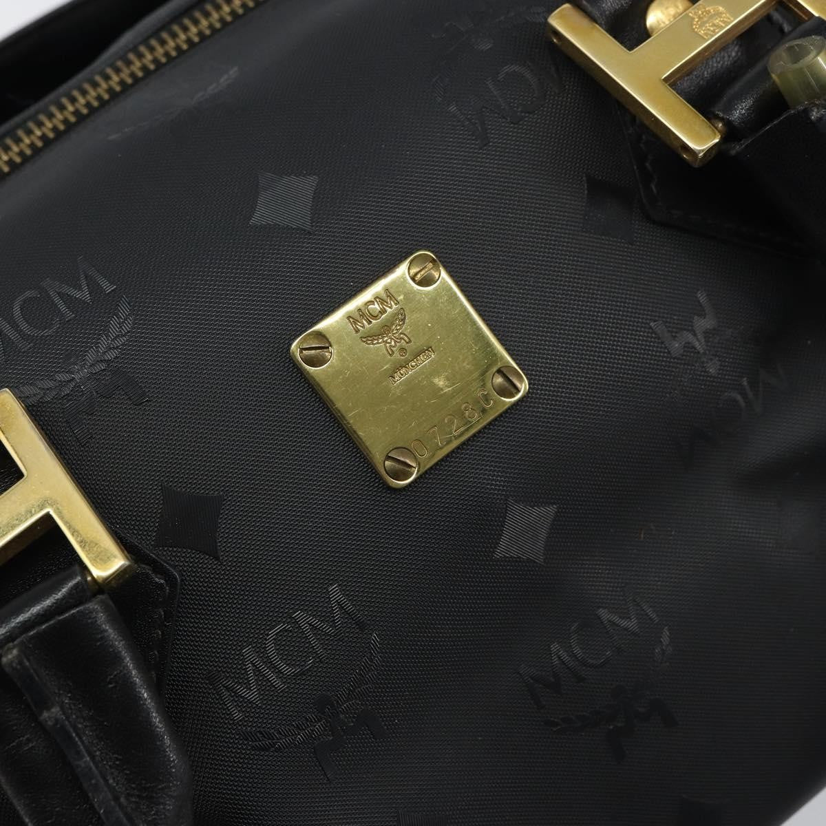 MCM Visetos Logogramme Canvas And Leather Black Canvas Handbag (Pre-Owned)