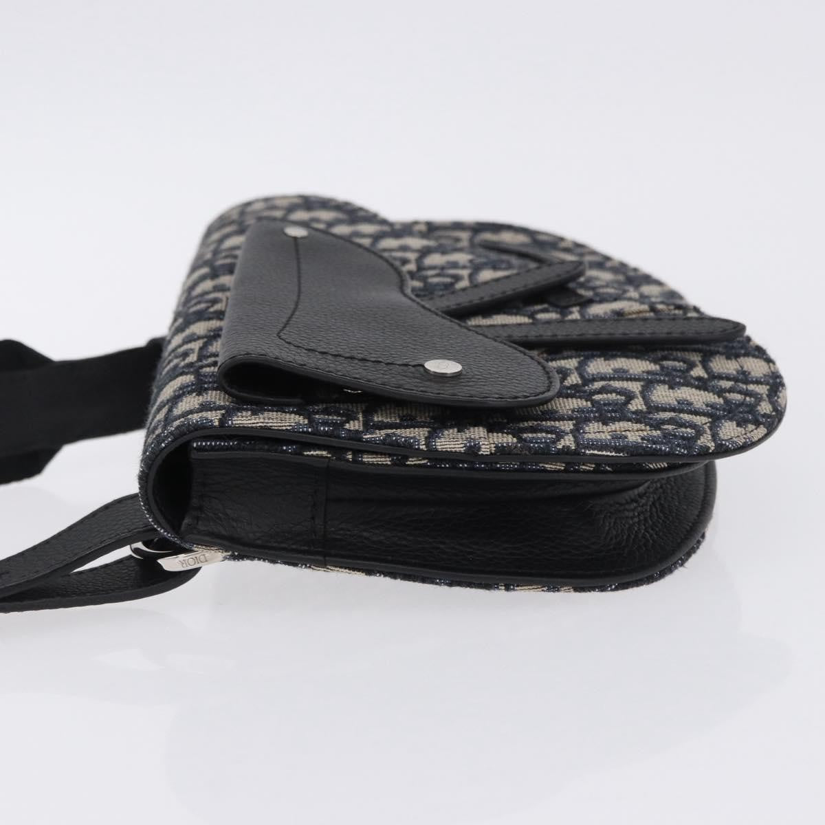 Christian Dior Saddle Messenger Oblique Canvas Navy Canvas Clutche & Pouche Bag (Pre-Owned)