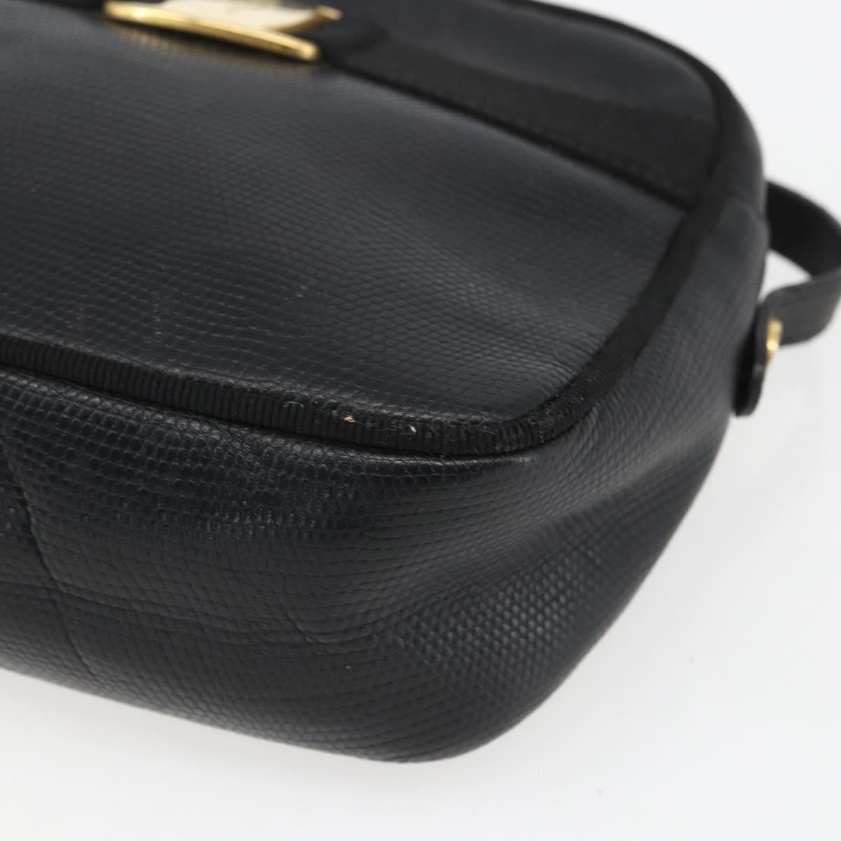 Salvatore Ferragamo Vala Leather Black Leather Shoulder Bag Bag (Pre-Owned)