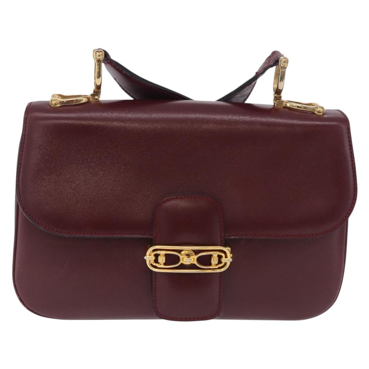 Celine Shoulder Leather Burgundy Leather Shoulder Bag Bag (Pre-Owned)