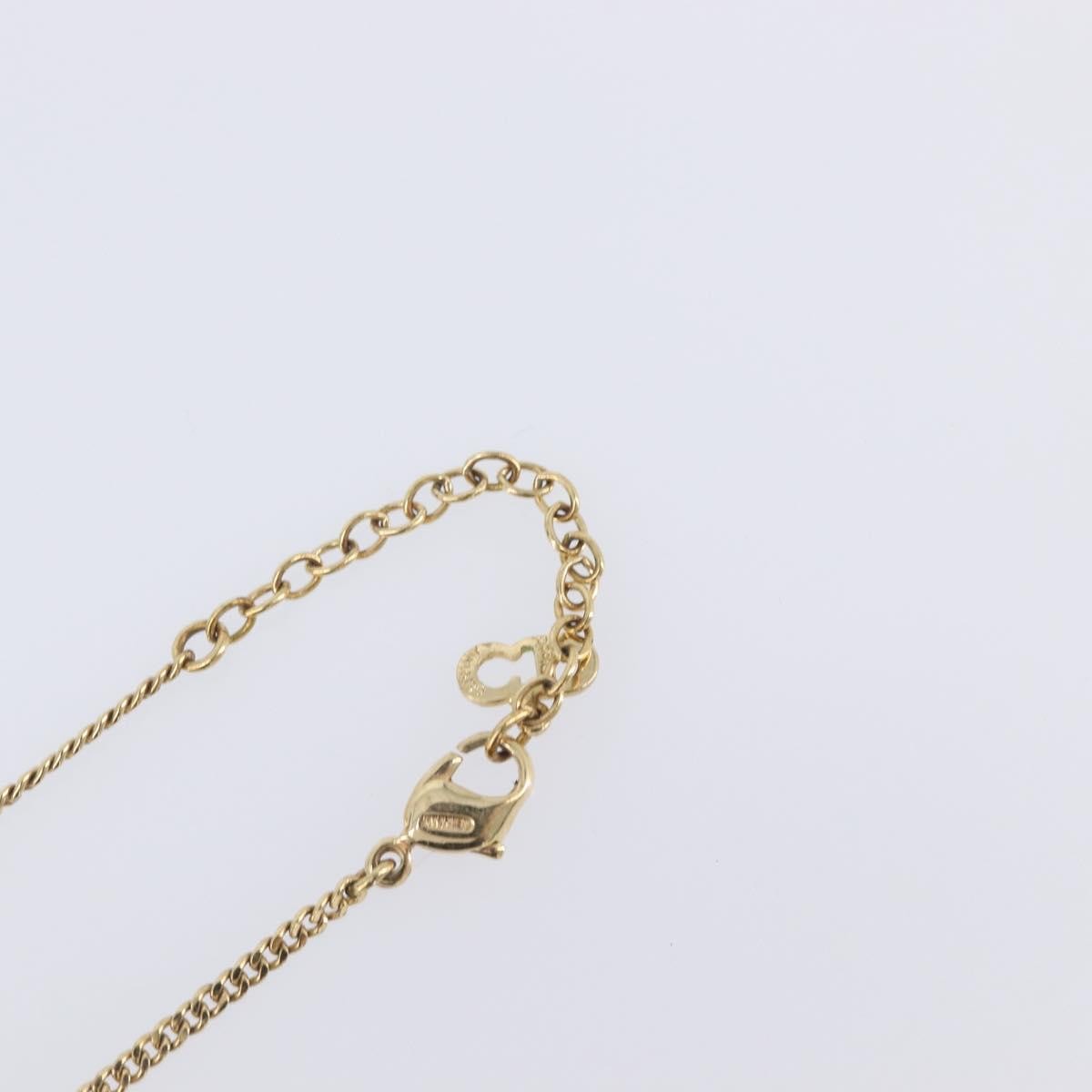 Christian Dior Vintage Logo Pendant Metal Gold Metal Necklace Jewelry (Pre-Owned)