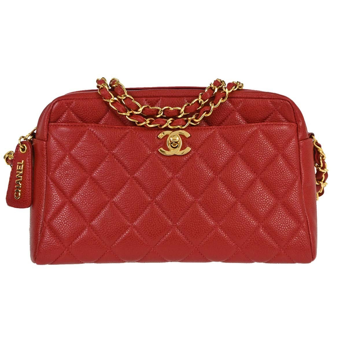 Chanel Misia Camera Quilted Lambskin Red Leather Handbag (Pre-Owned)