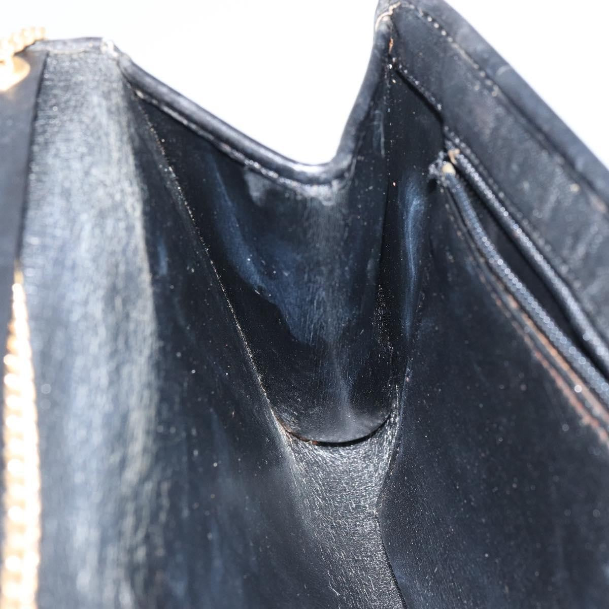 Christian Dior Vintage Chain Flap Diorissimo Canvas Black Canvas Shoulder Bag Bag (Pre-Owned)