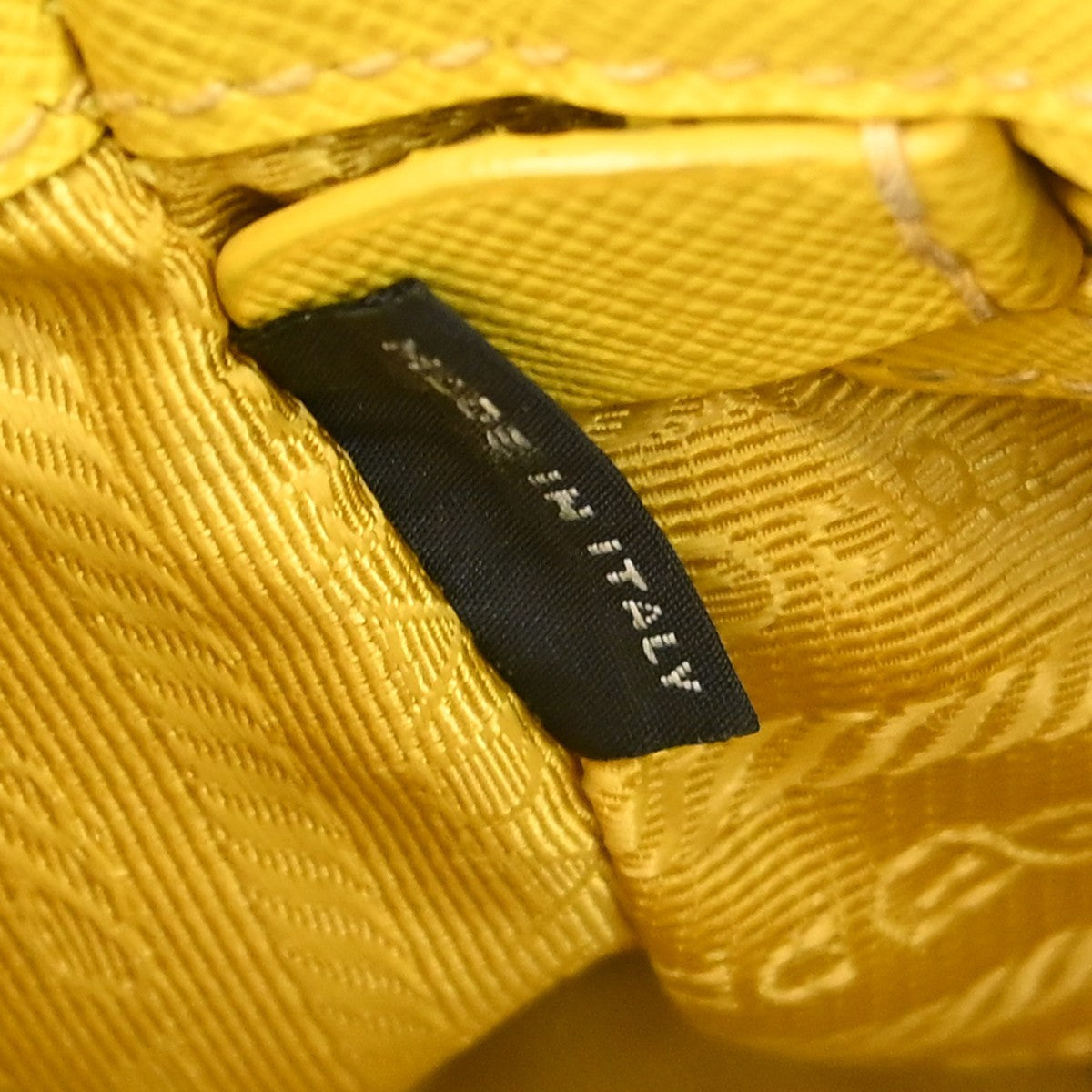 Prada Galleria Double Zip Saffiano Leather Yellow Leather Tote Bag Bag (Pre-Owned)