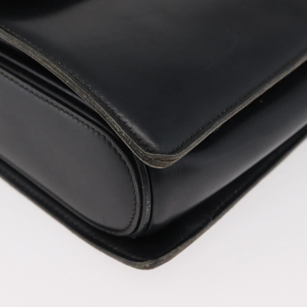 Celine Shoulder Leather Black Leather Shoulder Bag Bag (Pre-Owned)