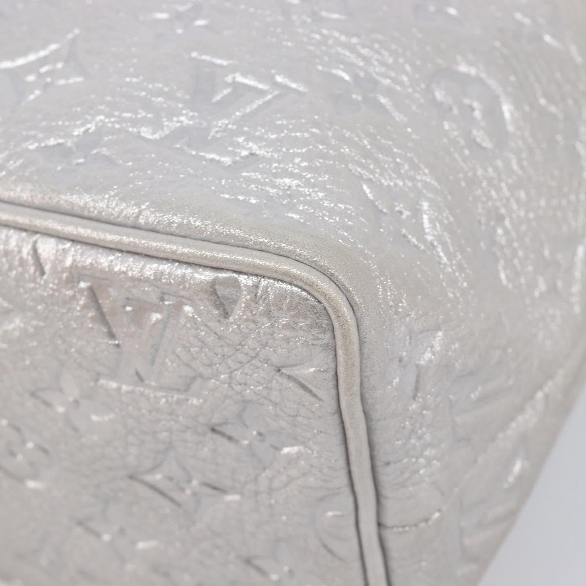 Louis Vuitton Halo Limited Edition Shimmer Monogram Embossed Leather Silver Leather Handbag (Pre-Owned)