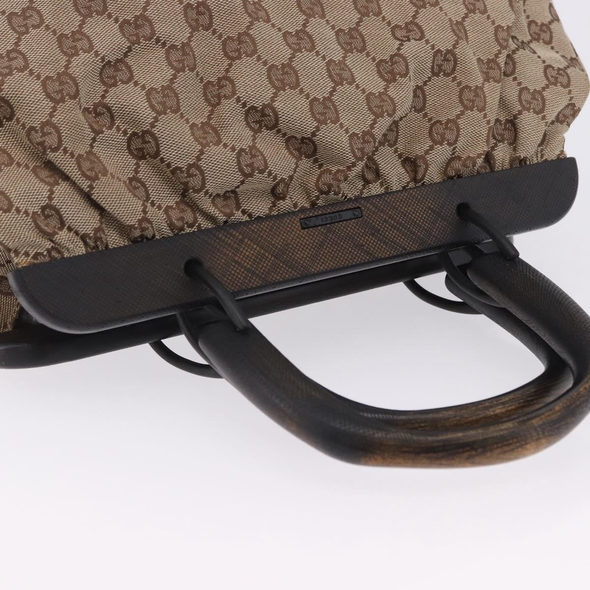 Gucci Wood Handle Frame Doctor Bag Gg Canvas Beige Canvas Shoulder Bag Bag (Pre-Owned)