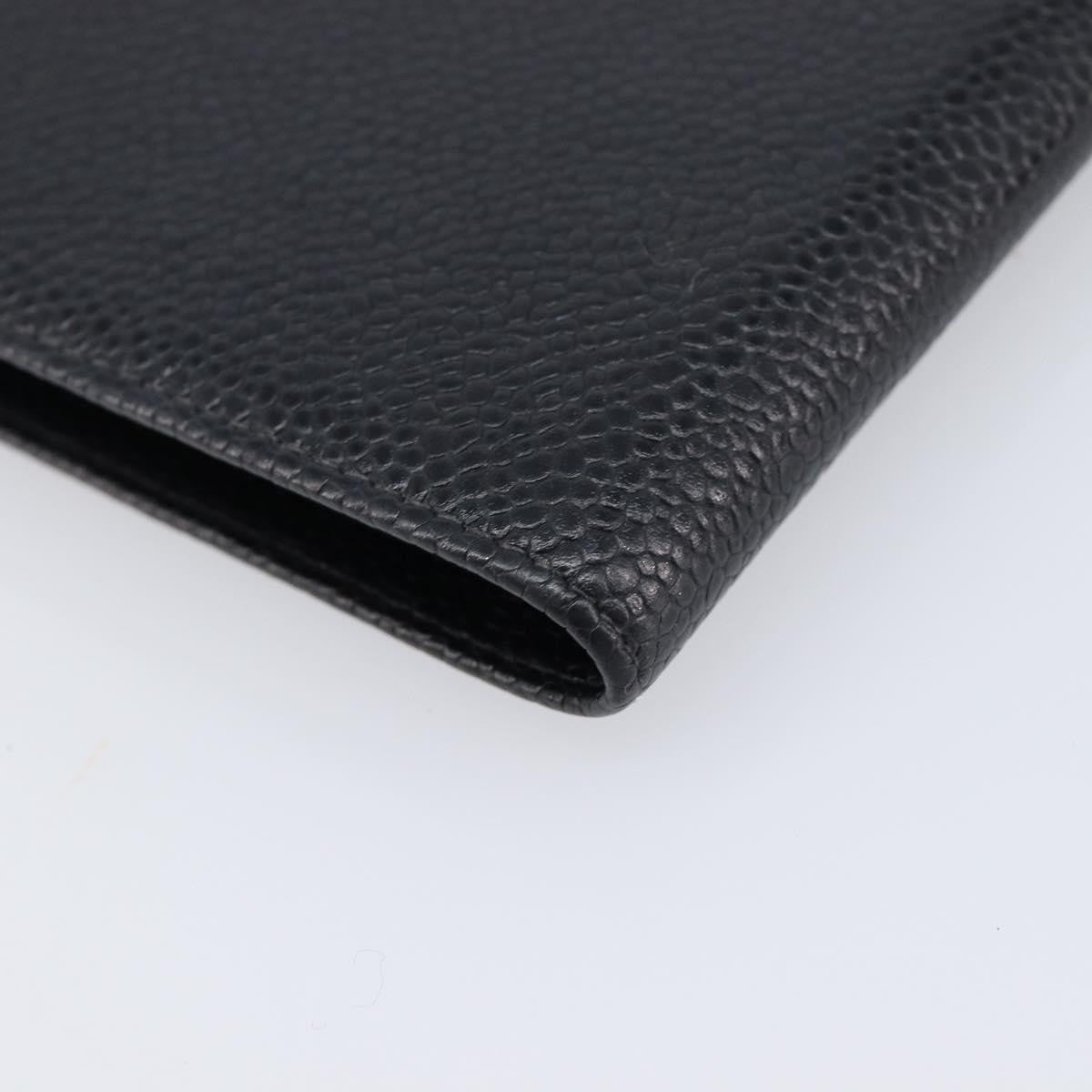 Chanel Vintage Cc Bifold Leather Black Leather Wallets Accessory (Pre-Owned)