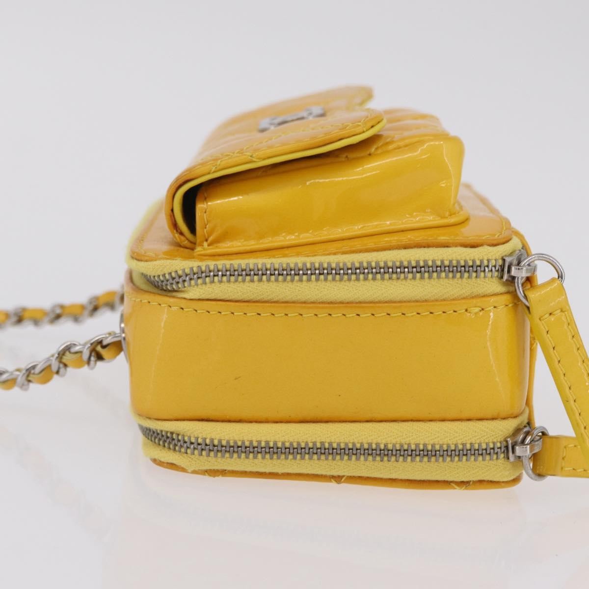 Chanel Pocket Box Camera Case Quilted Patent Yellow Patent_Leather Crossbody Bag Bag (Pre-Owned)