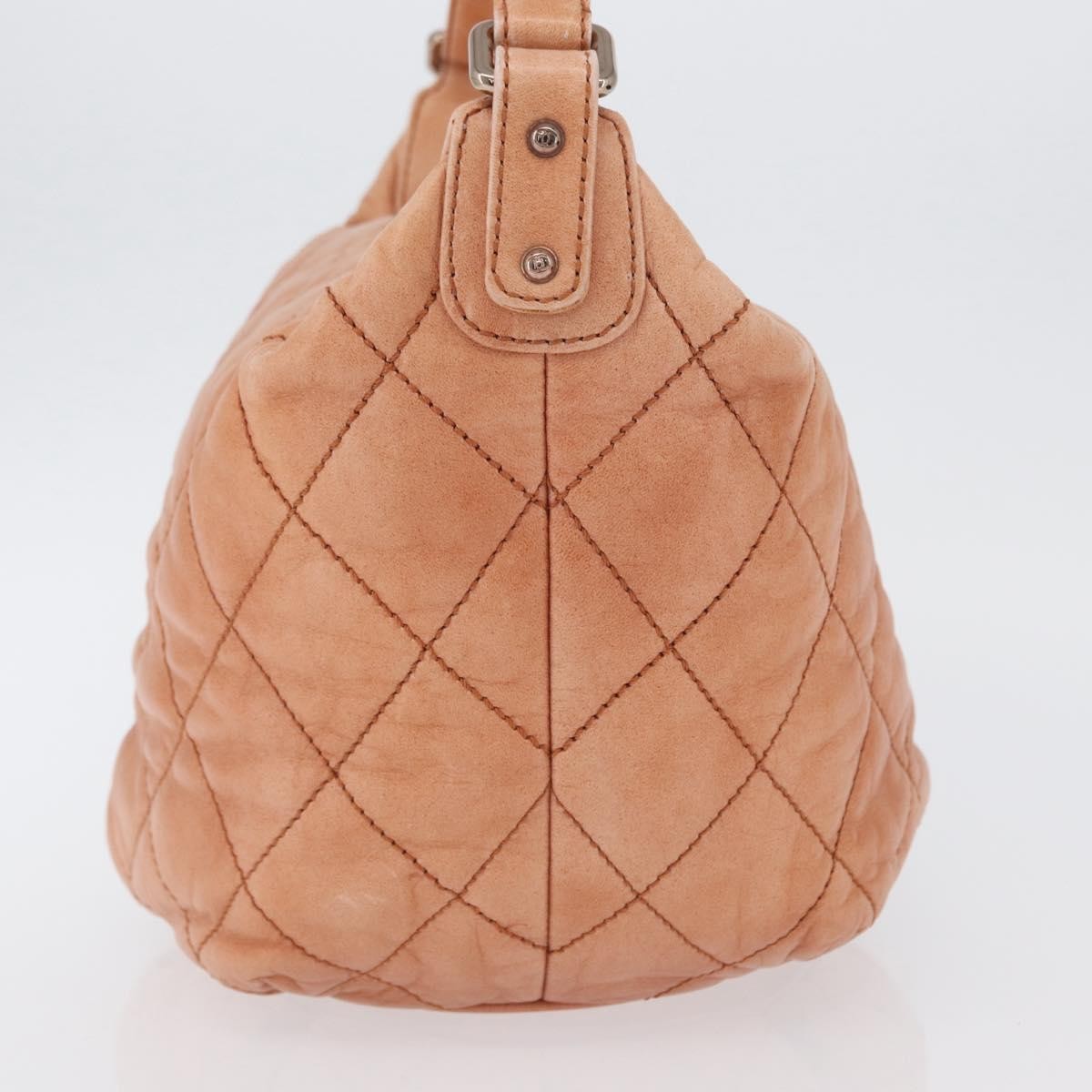 Chanel Cloudy Bundle Hobo Quilted Lambskin Orange Leather Shoulder Bag Bag (Pre-Owned)