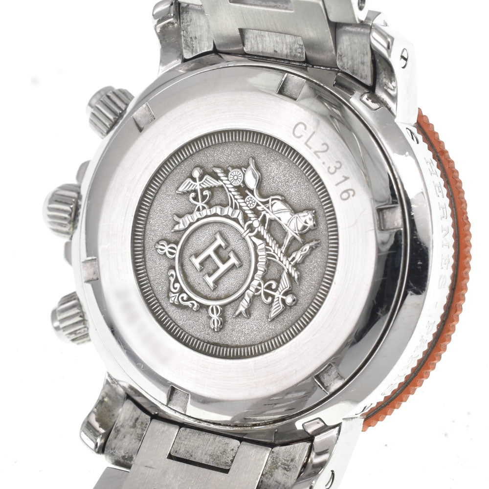 Hermes Clipper Diver Chronograph Quartz Stainless Steel And Rubber Watch (Pre-Owned)