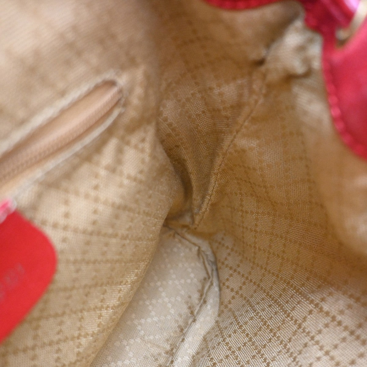 Gucci Vintage Bamboo Leather Red Leather Backpack Bag (Pre-Owned)
