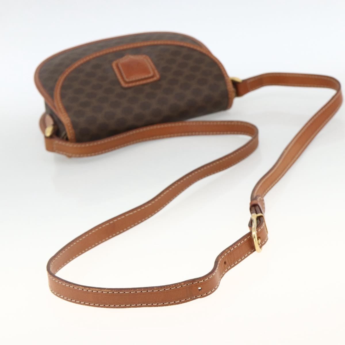 Celine Vintage Macadam Canvas And Leather Brown Canvas Shoulder Bag Bag (Pre-Owned)
