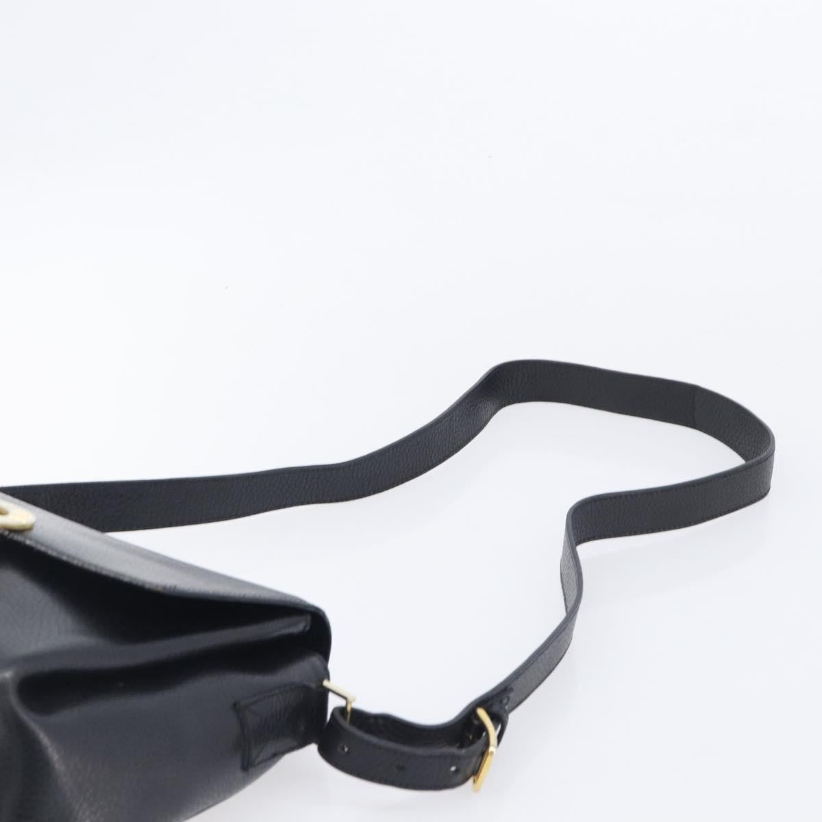Celine Vintage Circle Logo Leather Black Leather Crossbody Bag Bag (Pre-Owned)