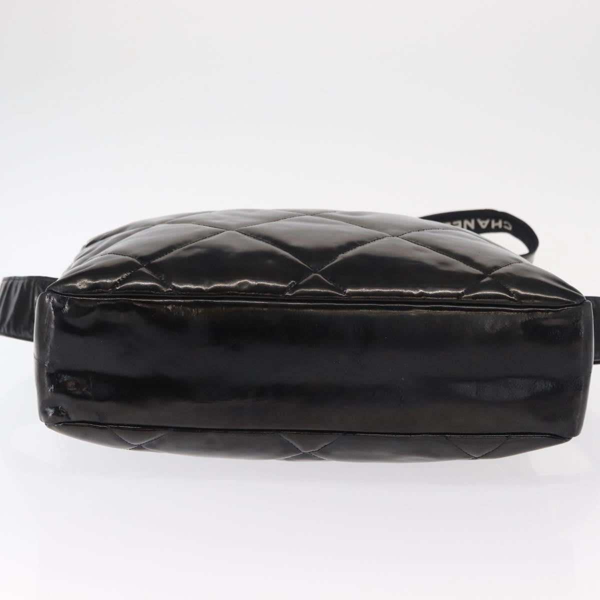 Chanel Vintage Enamel Black Patent_Leather Shoulder Bag Bag (Pre-Owned)