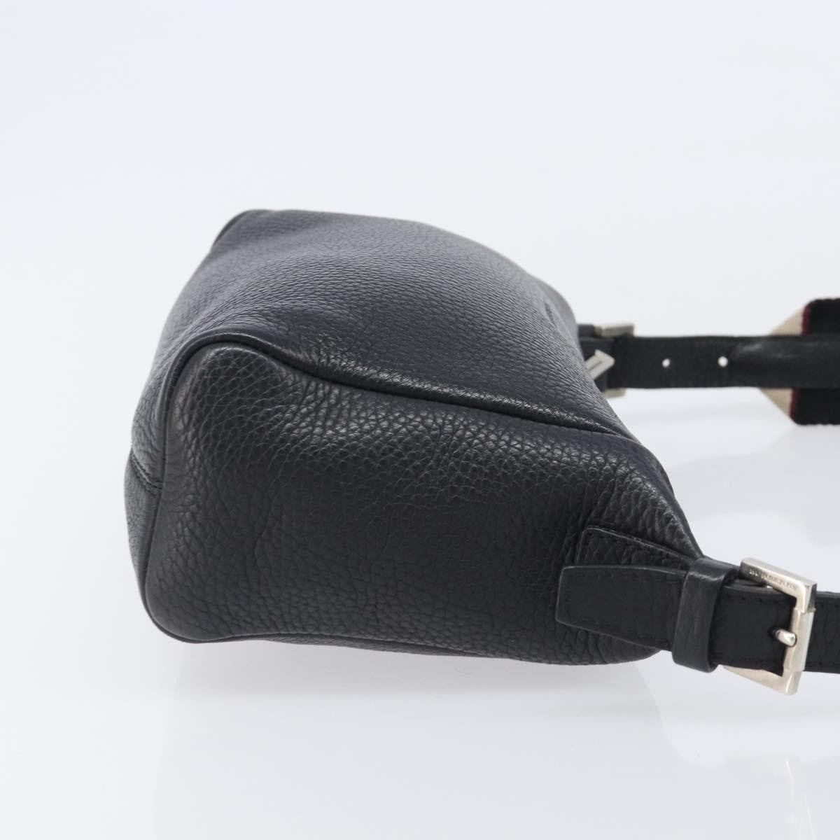Burberry Shoulder Leather Black Leather Shoulder Bag Bag (Pre-Owned)
