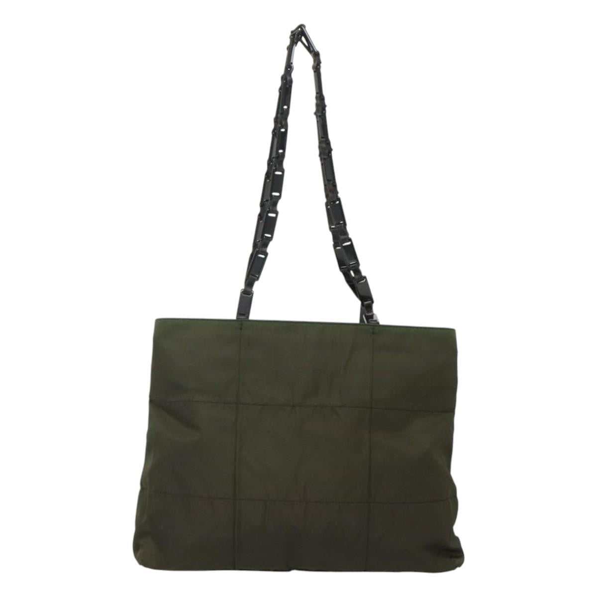 Prada Vintage Tessuto Khaki Nylon Shoulder Bag Bag (Pre-Owned)
