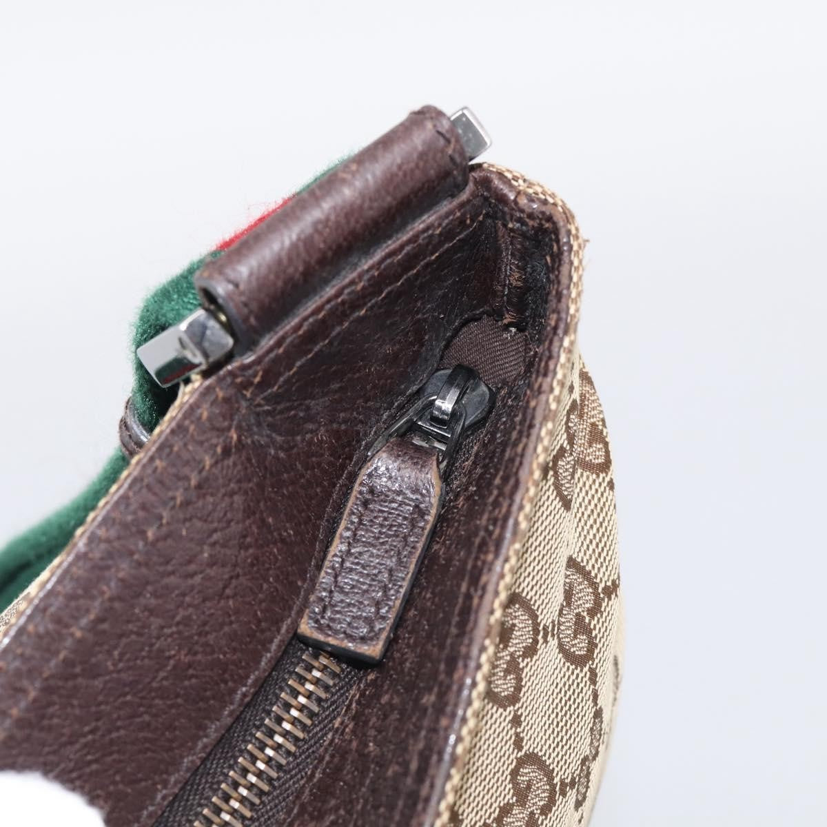 Gucci Double Pocket Web Messenger Gg Canvas Beige Canvas Crossbody Bag Bag (Pre-Owned)