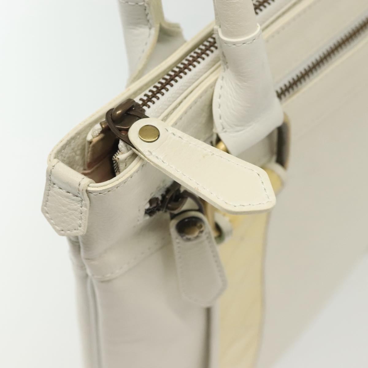 Burberry Vintage Tote Leather White Leather Tote Bag Bag (Pre-Owned)