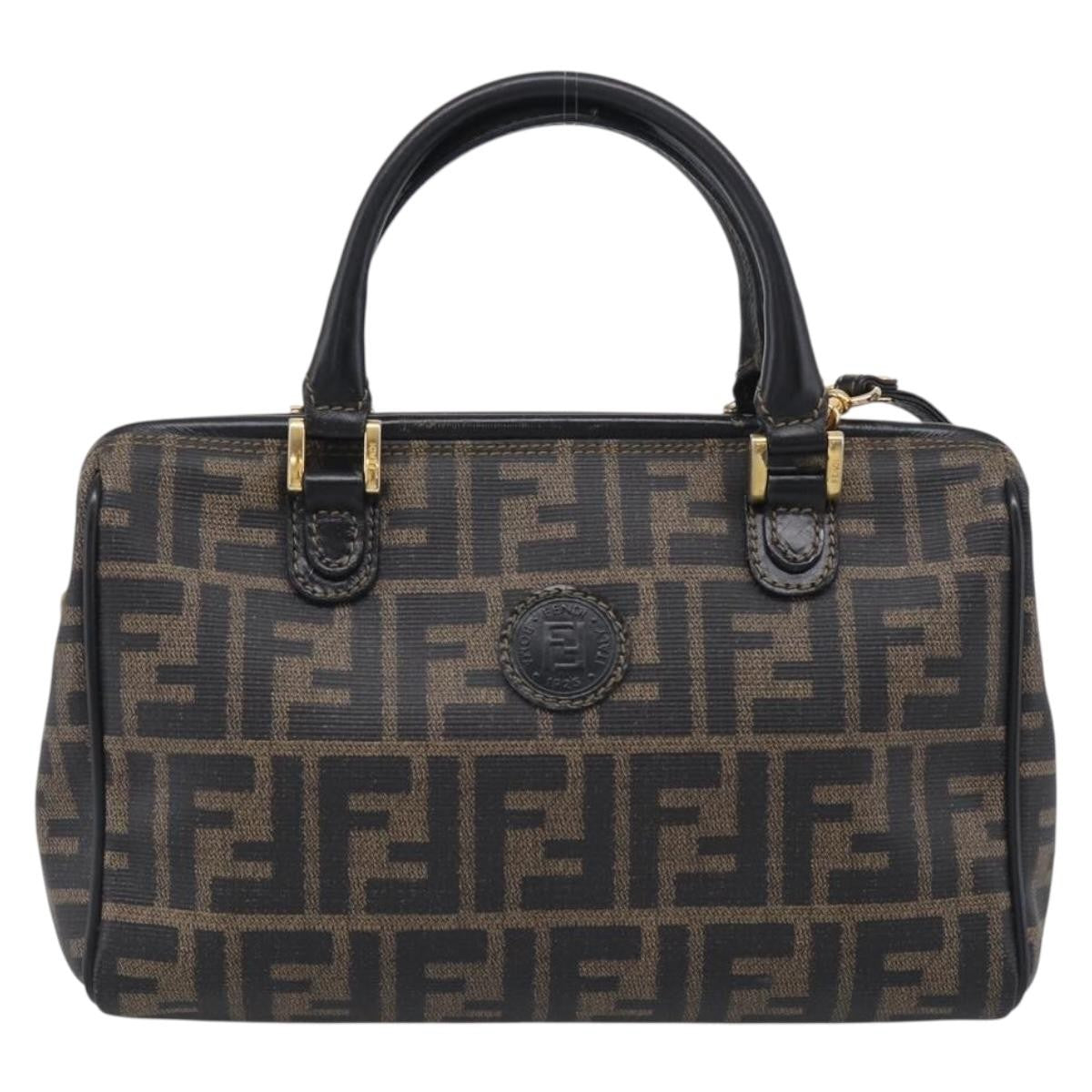 Fendi Convertible Boston Zucca Canvas Brown Canvas Handbag (Pre-Owned)