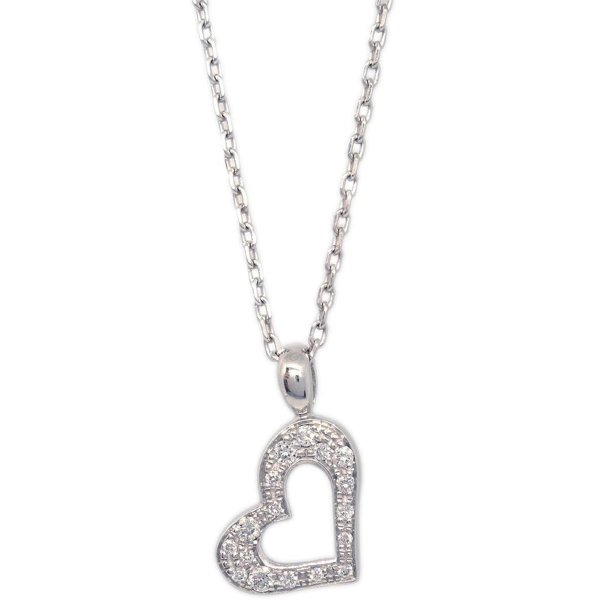 Piaget Limelight Hearts Pendant 18K White Gold With Pave Diamonds Silver White_Gold Necklace Jewelry (Pre-Owned)