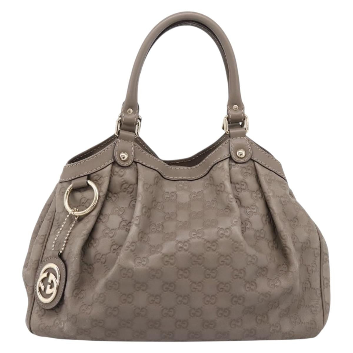 Gucci Sukey Guccissima Leather Gray Leather Tote Bag Bag (Pre-Owned)
