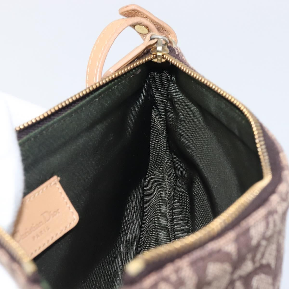 Christian Dior Vintage Saddle Bag Canvas Brown Canvas Clutche & Pouche Bag (Pre-Owned)