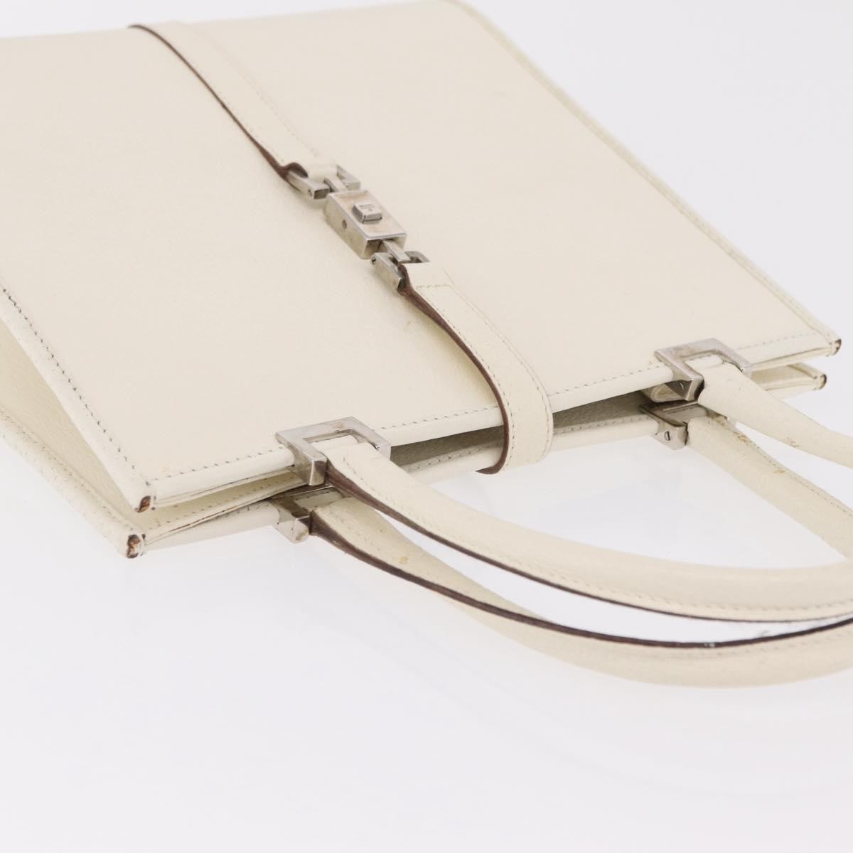 Gucci Jackie Soft Leather White Leather Tote Bag Bag (Pre-Owned)