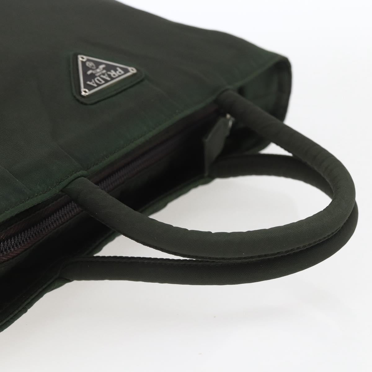 Prada Vintage Zip Tessuto Khaki Nylon Handbag (Pre-Owned)