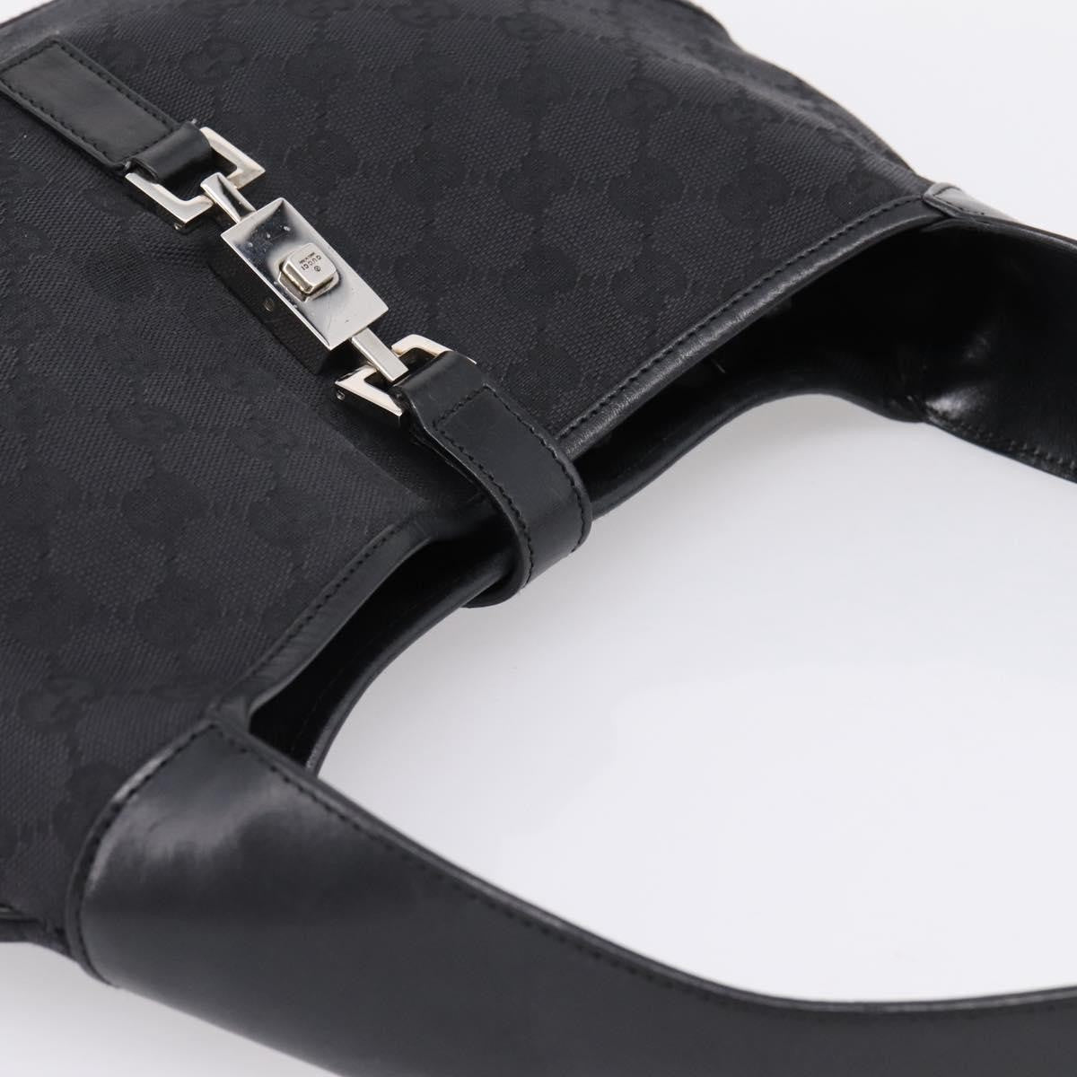 Gucci Jackie O Hobo Gg Canvas With Leather Black Canvas Shoulder Bag Bag (Pre-Owned)