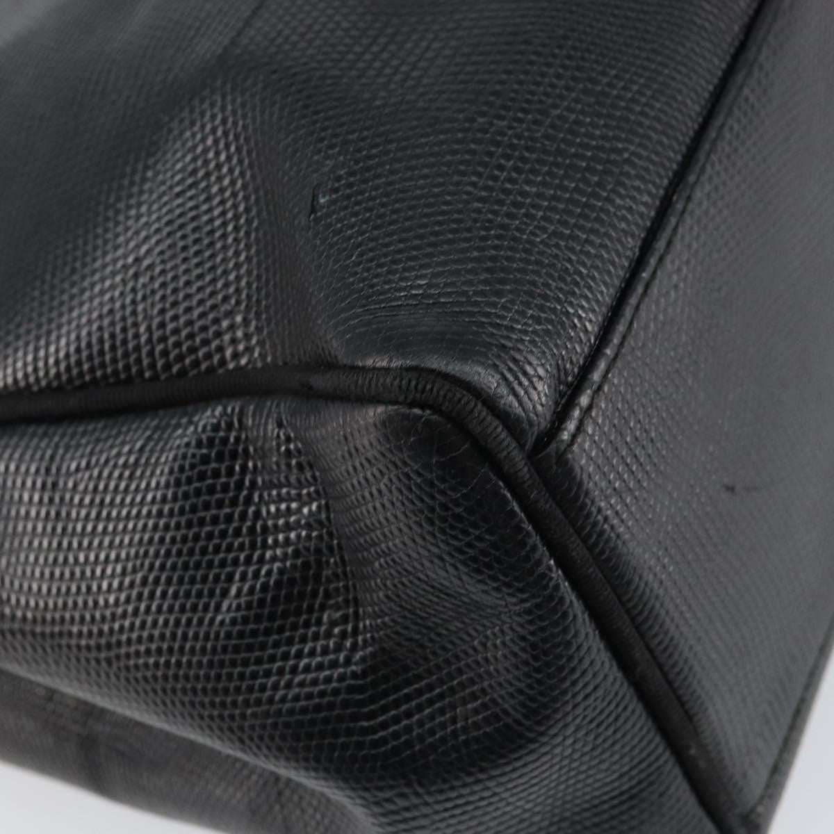 Salvatore Ferragamo Vintage Vara Bow Lizard Embossed Leather Black Leather Tote Bag Bag (Pre-Owned)