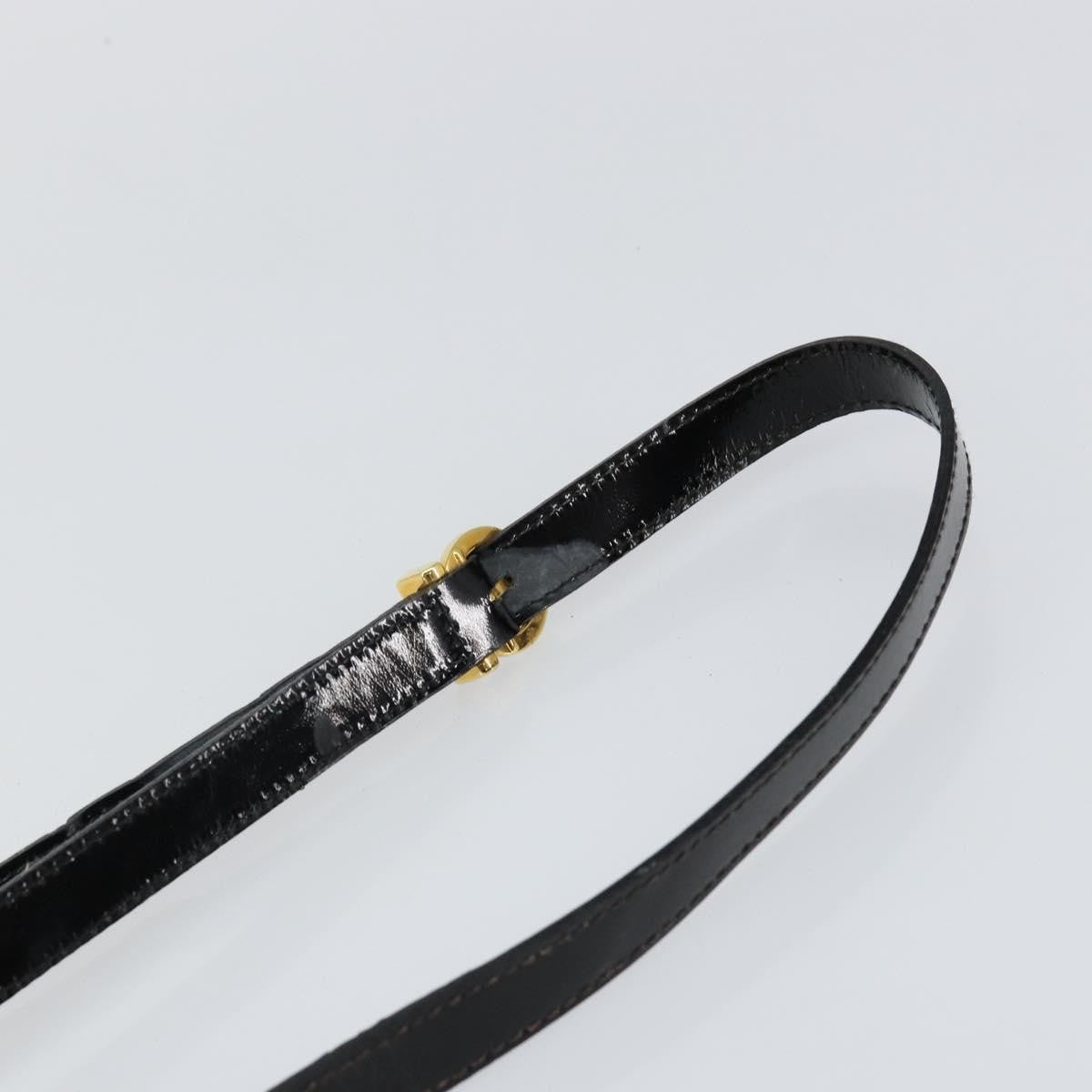 Salvatore Ferragamo Vala Patent Leather Black Patent_Leather Bag (Pre-Owned)