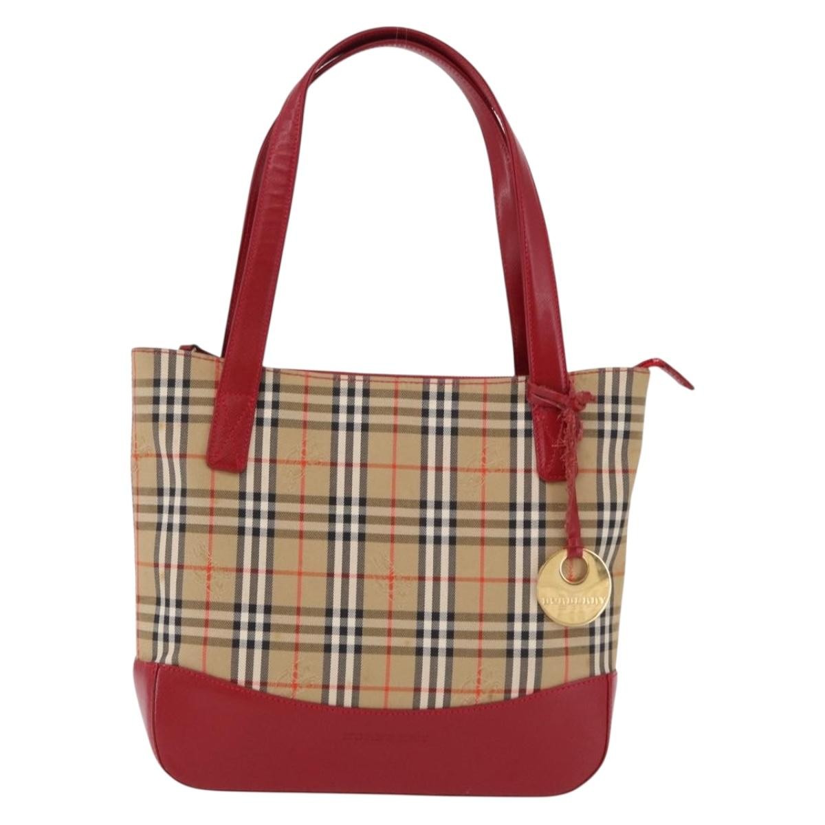Burberry Nova Check Nova Check Canvas And Leather Beige Canvas Handbag (Pre-Owned)
