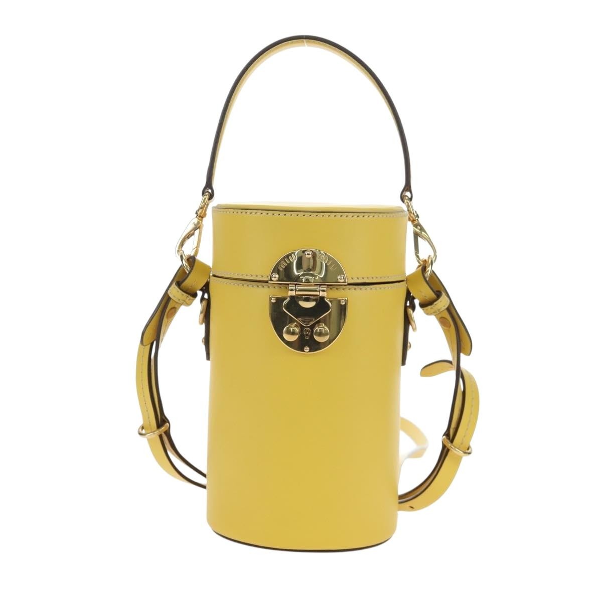 Miu Miu Vintage Leather Yellow Leather Handbag (Pre-Owned)