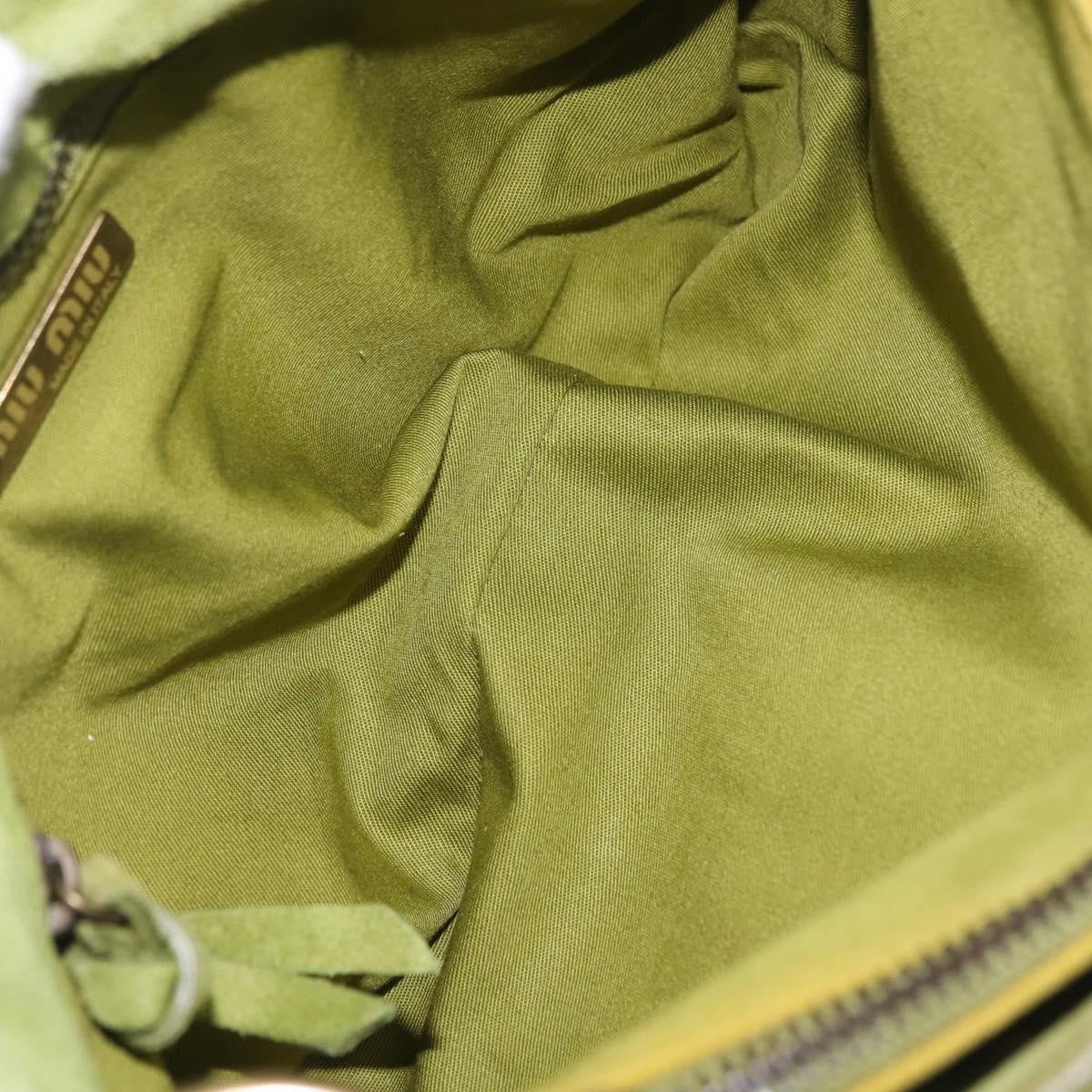 Miu Miu Vintage Flap Bag Suede Green Suede Handbag (Pre-Owned)