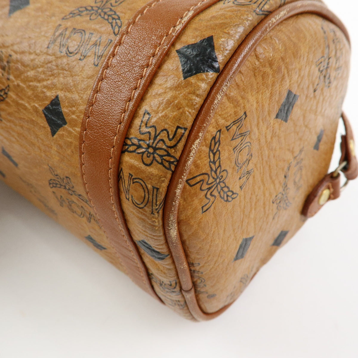 MCM Visetos Leather Brown Leather Shoulder Bag Bag (Pre-Owned)