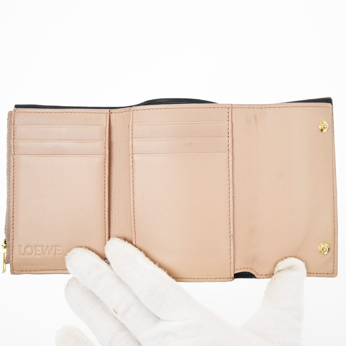Loewe Anagram Trifold Flap Leather Pink Leather Wallets Accessory (Pre-Owned)
