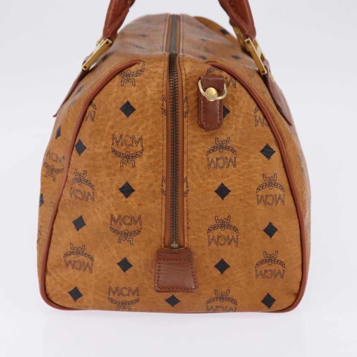 MCM Visetos Logogramme Leather Brown Leather Handbag (Pre-Owned)