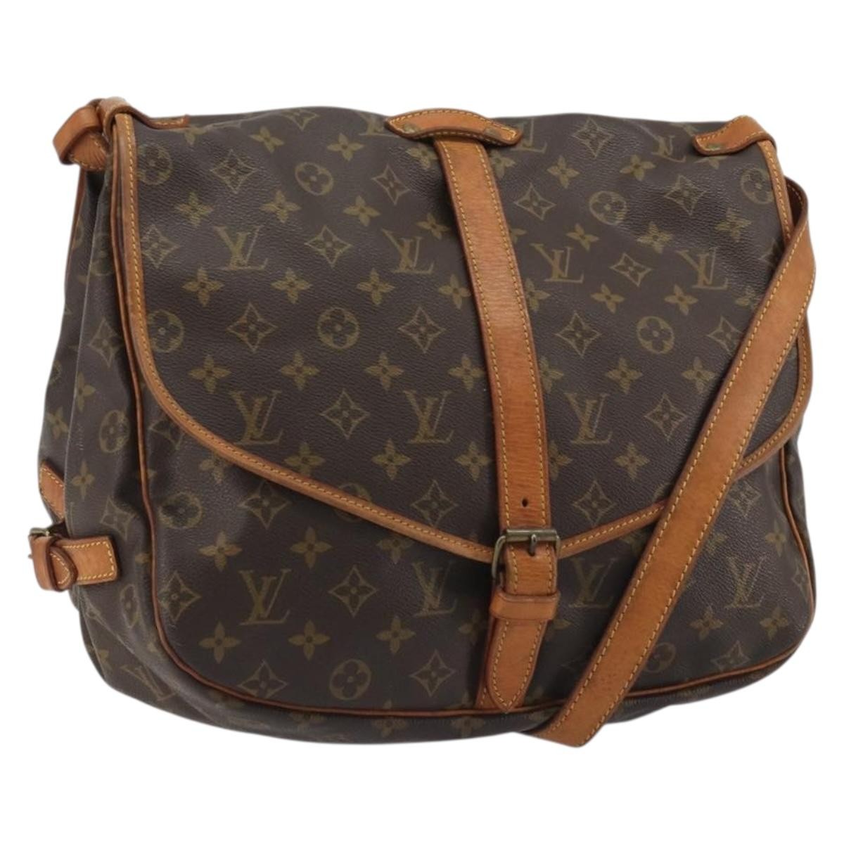 Louis Vuitton Saumur Monogram Canvas Brown Canvas Shoulder Bag Bag (Pre-Owned)