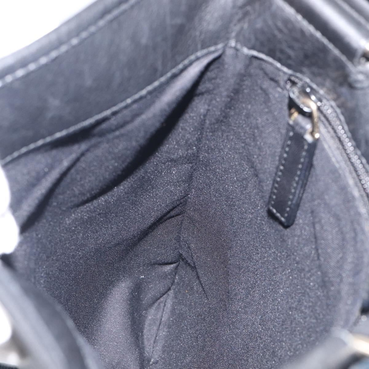 Saint Laurent Vintage Shoulder Bag Leather Black Leather Shoulder Bag Bag (Pre-Owned)