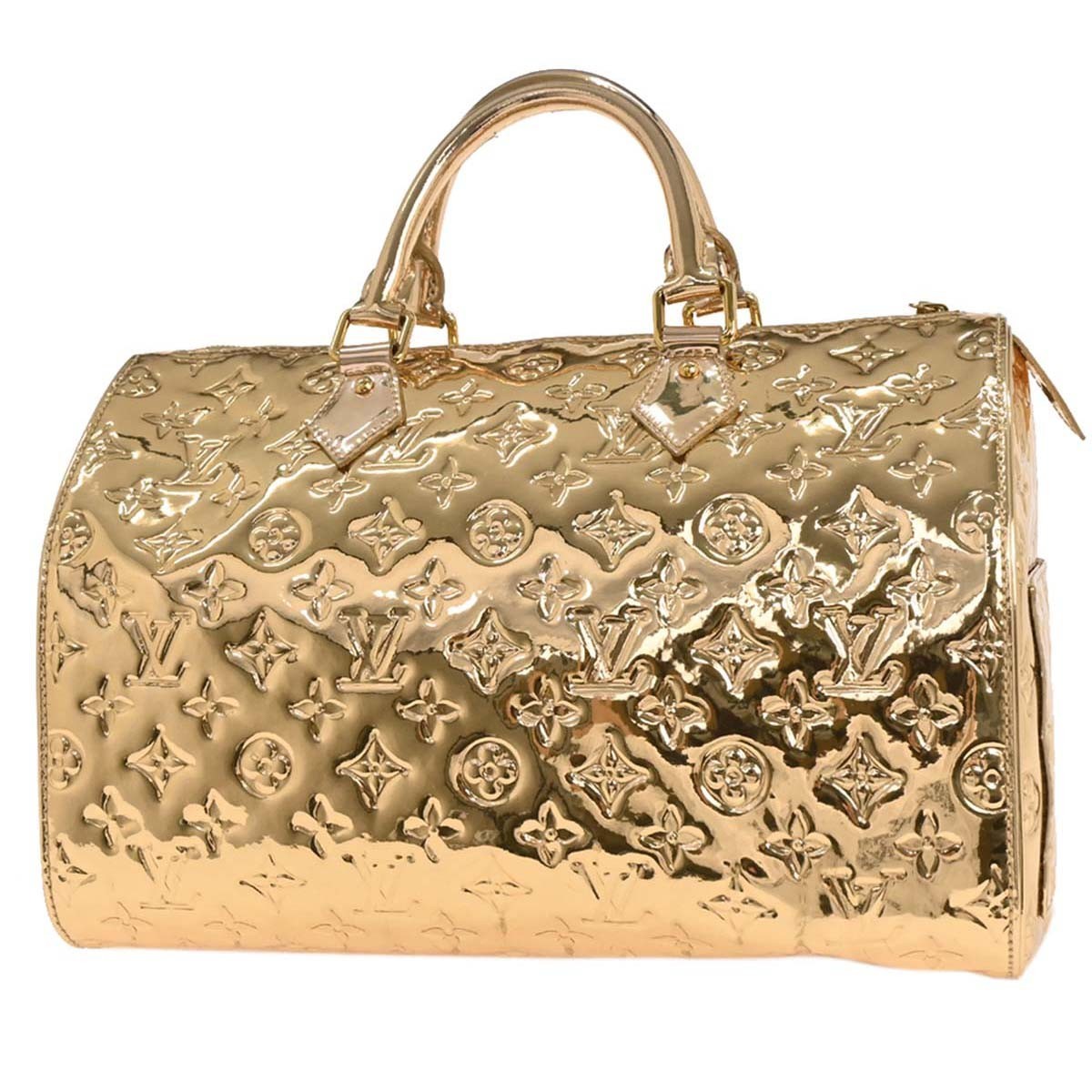 Louis Vuitton Speedy Monogram Miroir Pvc Gold Canvas Handbag (Pre-Owned)